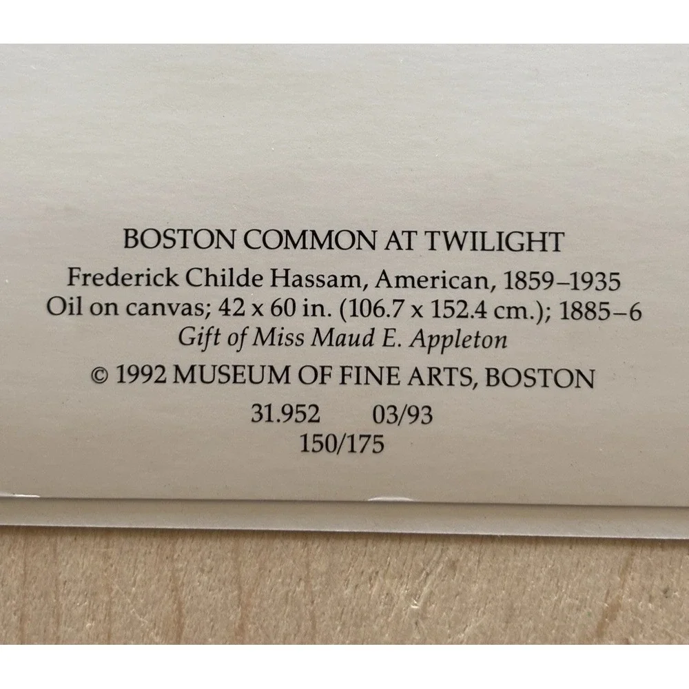 Vtg Caspari Christmas Cards 23 New Boston Common Twilight Fine Art Museum 1993